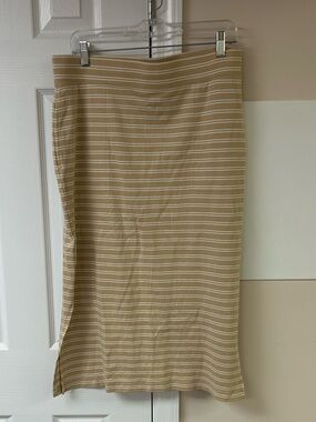 Isaac Mizrahi Live Pima Cotton Midi Skirt Tall Striped